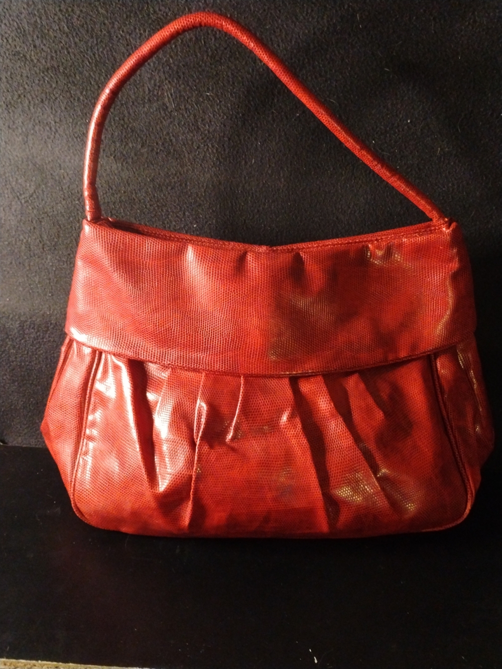 Murval Snakeskin Ruched Pattern Shoulder Purse